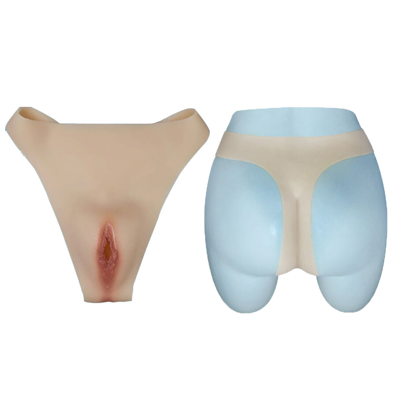 Silicone Pants Realistic Skin Briefs Pants with Fake Penetrable Vagina