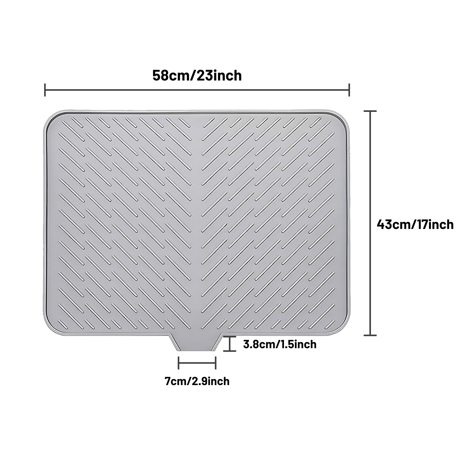 Large Size Silicone Dish Drying Mat with Built-in Drain Lip Dish Drainer Mats for Kitchen Counter Easy-Clean Drainage Pad High Temperature Resistance Tableware Coasters drying mat