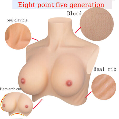 New Generation Realistic Silicone Breast Forms for Crossdressers Fake Boob Artificial Clavicle