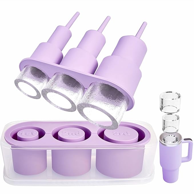 2025 Upgraded Ice Cube Mold for Stanley Cup 30oz, Tumbler Ice Mold for Stanley/Yeti/Simple Modern with Easy Demolding