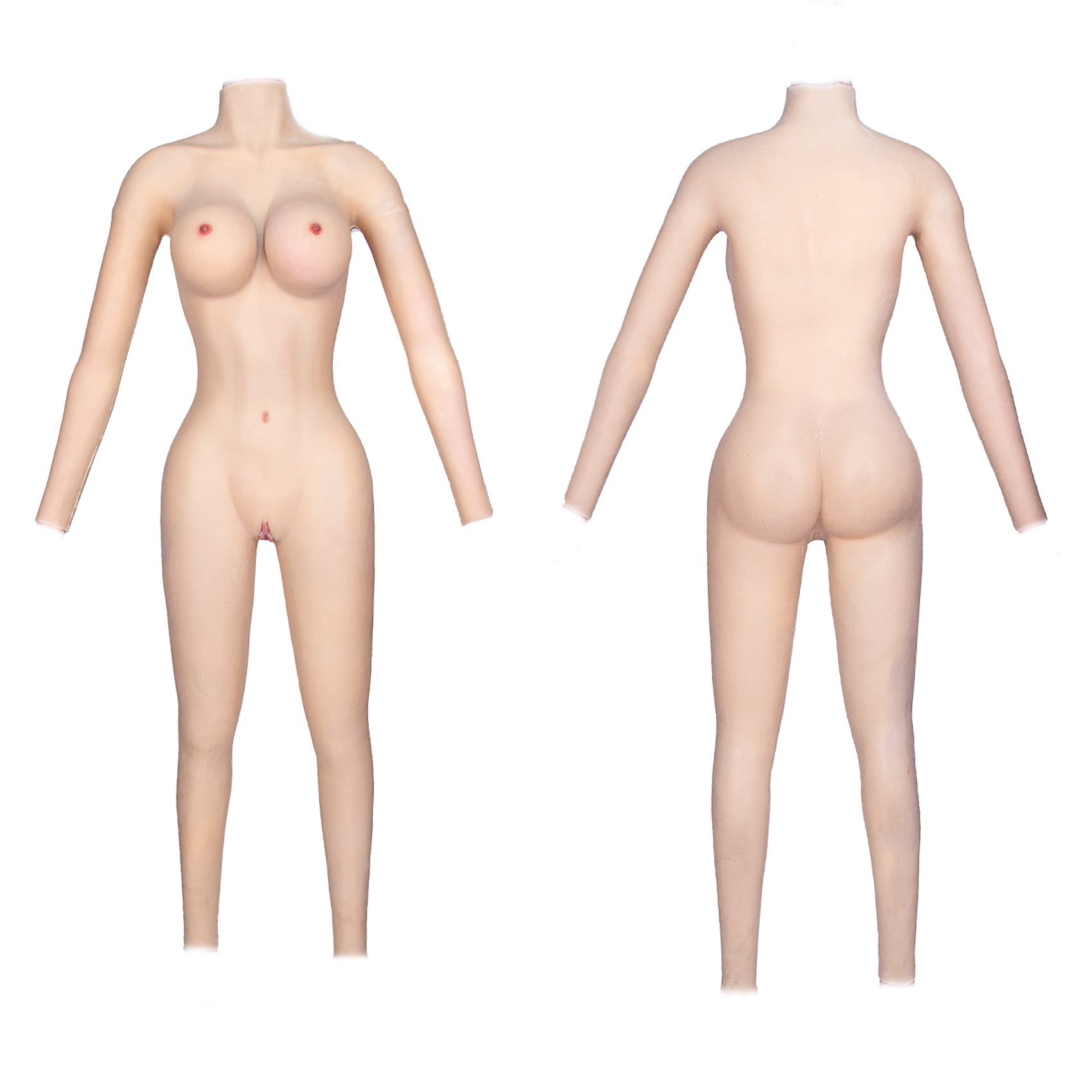Crossdresser Whole-body Suits with Fake Boobs Silicone Breast Forms with Fake Vagina for Trans Cosplay Drag Queen Silicone Breastplate