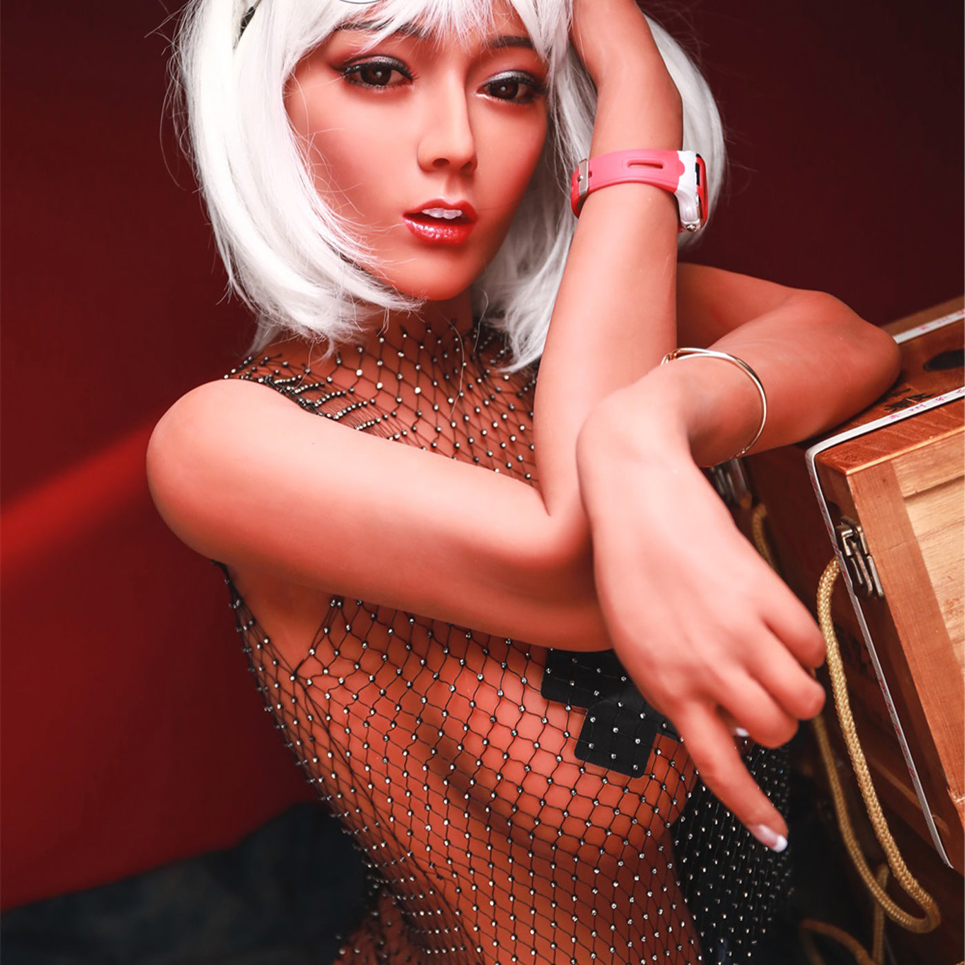 90CM Sex Half Dolls Silicone TPE White Hair Love Doll Realistic Life Size Sex Toys
