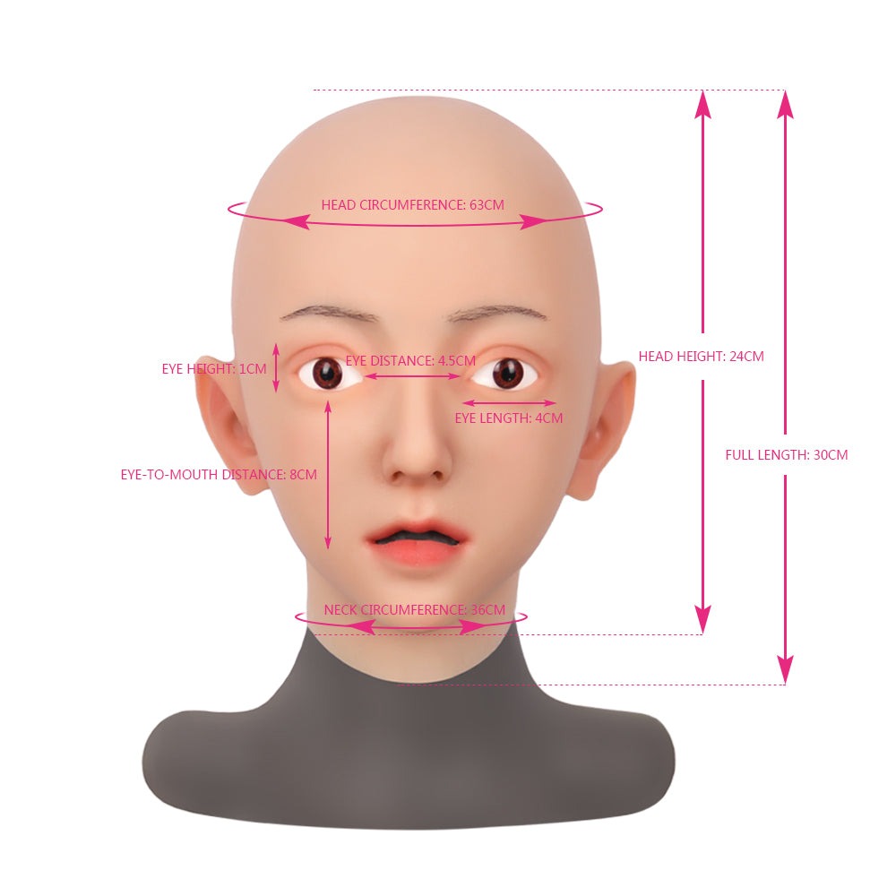 Ivera Headwear Masques faits à la main Masque en silicone féminin réaliste