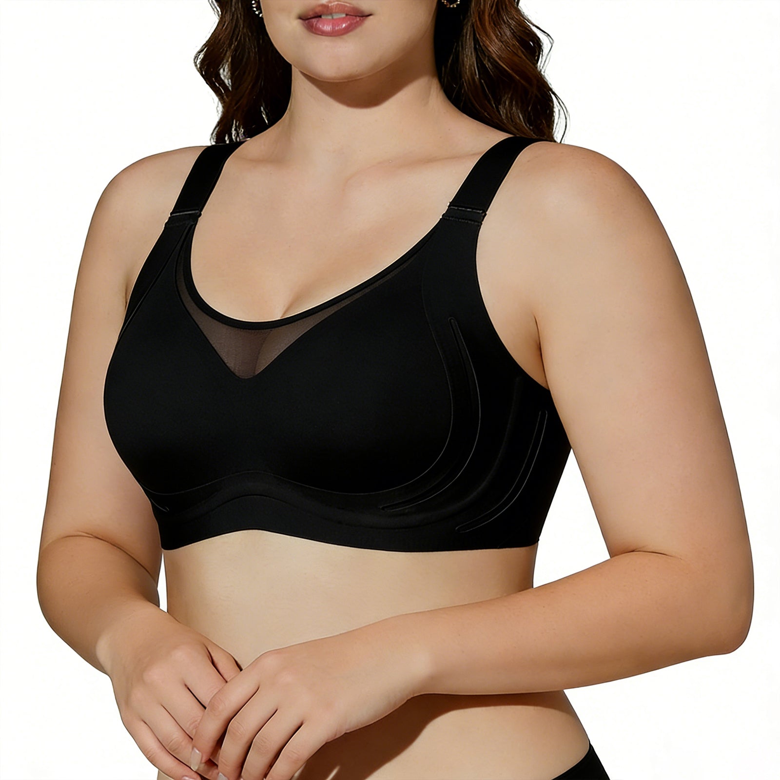 GorgeousU Jelly Bra Includes Extension Buckle Minimizer Bras for Women Bralettes Full Coverage Unlined Bra Supportive Without Underwire Tshirt Bras for Heavy Breast