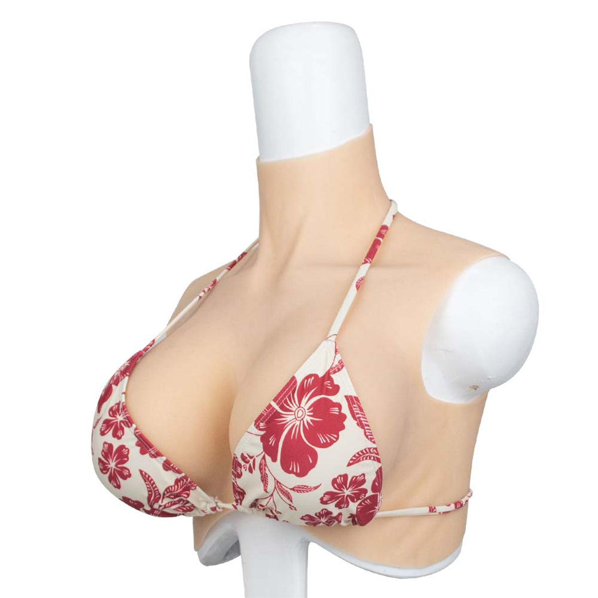 GorgeousU Updated Real Skin Touch Realistic Silicone Breastplate Forms Artificial Clavicle 4 Colors C/D/E/G Cup for Crossdresser Cosplayer