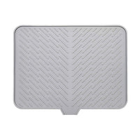Large Size Silicone Dish Drying Mat with Built-in Drain Lip Dish Drainer Mats for Kitchen Counter Easy-Clean Drainage Pad High Temperature Resistance Tableware Coasters drying mat