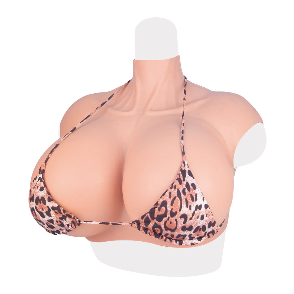 Z Cup High Neck Realistic Silicone Breast Forms Artificial Fake Huge Boobs