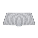 Large Size Silicone Dish Drying Mat with Built-in Drain Lip Dish Drainer Mats for Kitchen Counter Easy-Clean Drainage Pad High Temperature Resistance Tableware Coasters drying mat