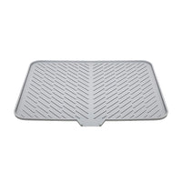 Large Size Silicone Dish Drying Mat with Built-in Drain Lip Dish Drainer Mats for Kitchen Counter Easy-Clean Drainage Pad High Temperature Resistance Tableware Coasters drying mat