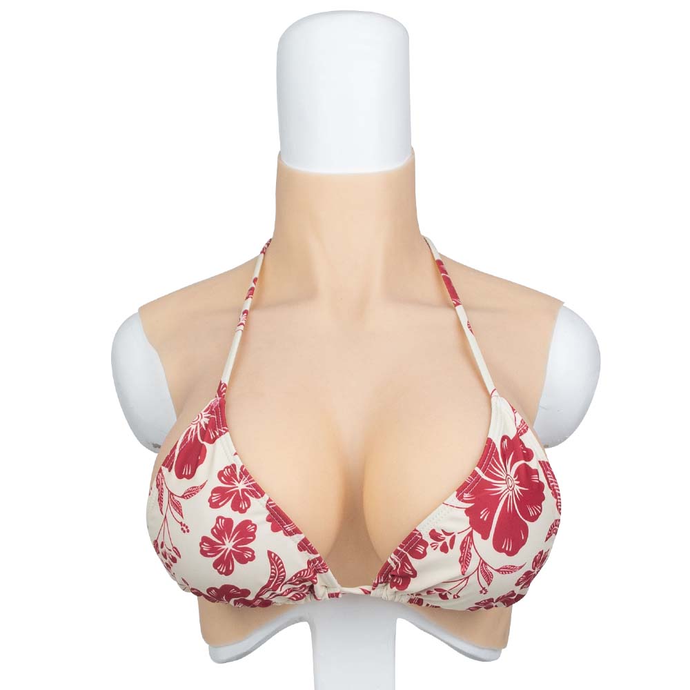 Faux Sein 1pcs Crossdressing Silicone Breast E Cup Chestpiece Round Neck  Fake Boobs With C Proform Silicone Breast Plate, image size:1000x1000