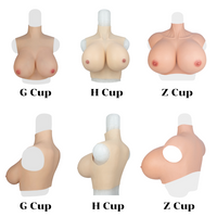 Z Cup High Neck Realistic Silicone Breast Forms Artificial Fake Huge Boobs