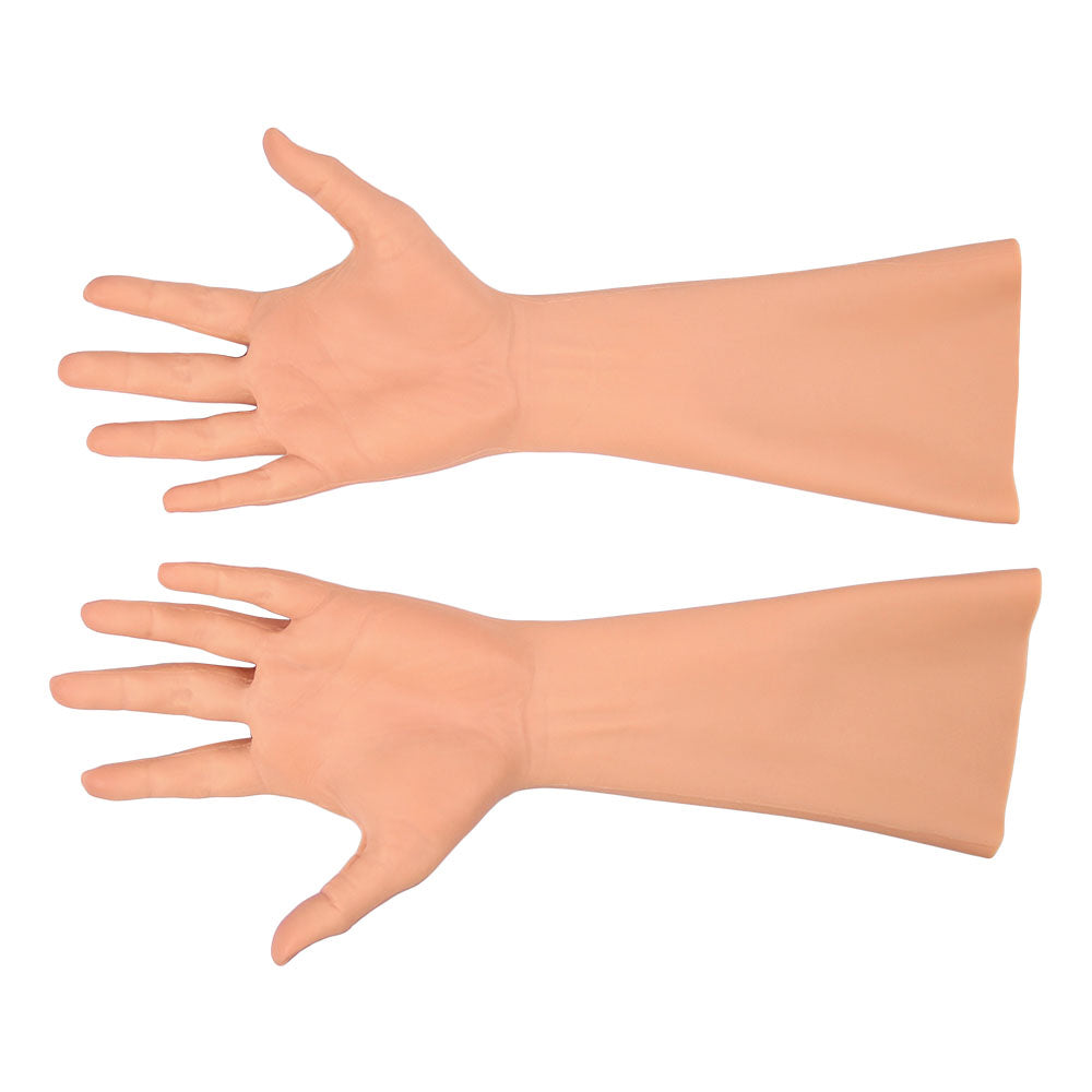 Silicone Fake Hands Cover Skin Sleeve Arm Cosplay Crossdressing 40cm