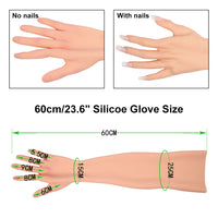 Crossdresser Realistic Silicone Prosthesis Gloves Fake Hands Cover Skin Sleeve Arm 60cm