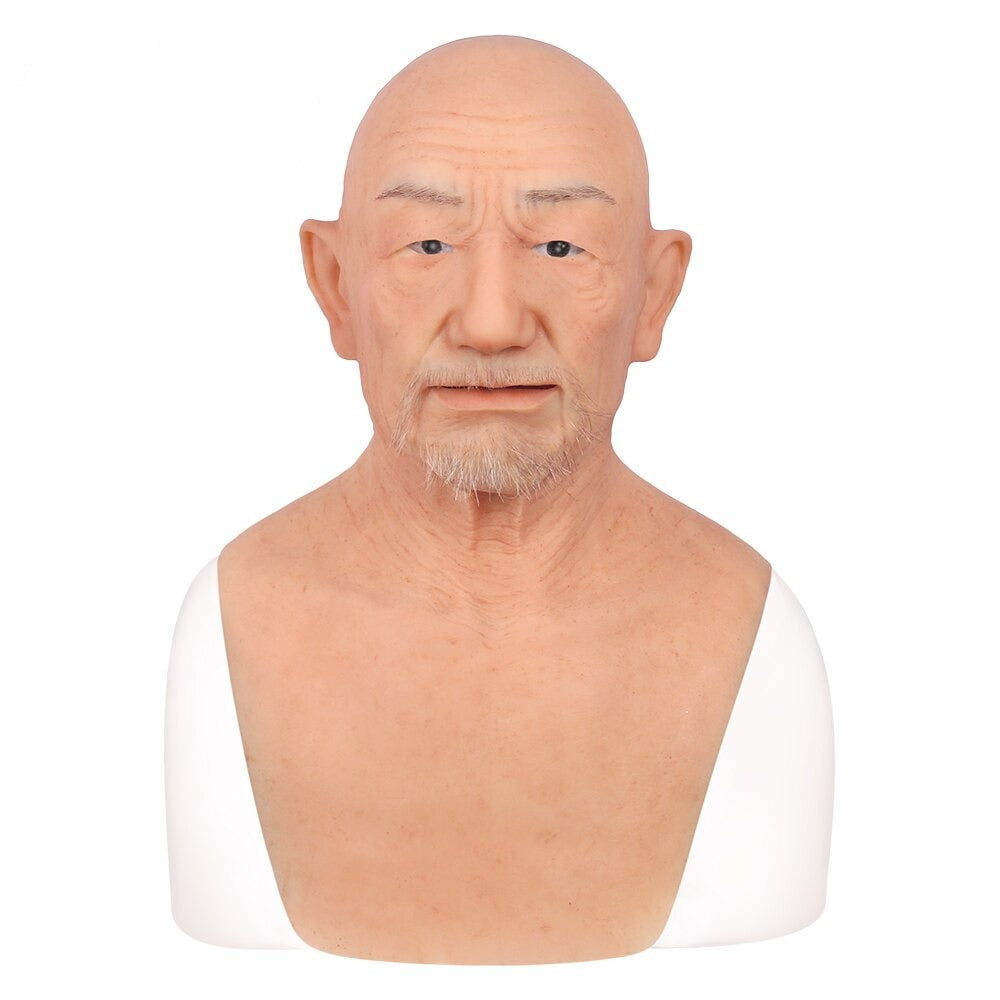 Old Man Face Artificial Handmade Male Silicone Mask